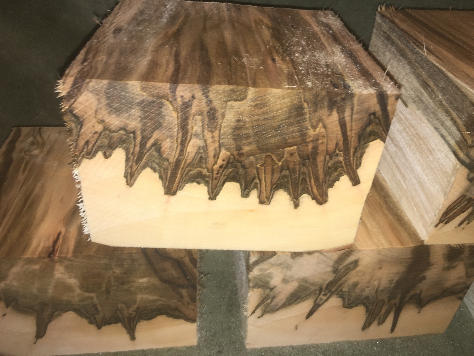 1 Pc. Premium Ambrosia Maple turning pc 6 x 6 x 4″ CLEAN!!!