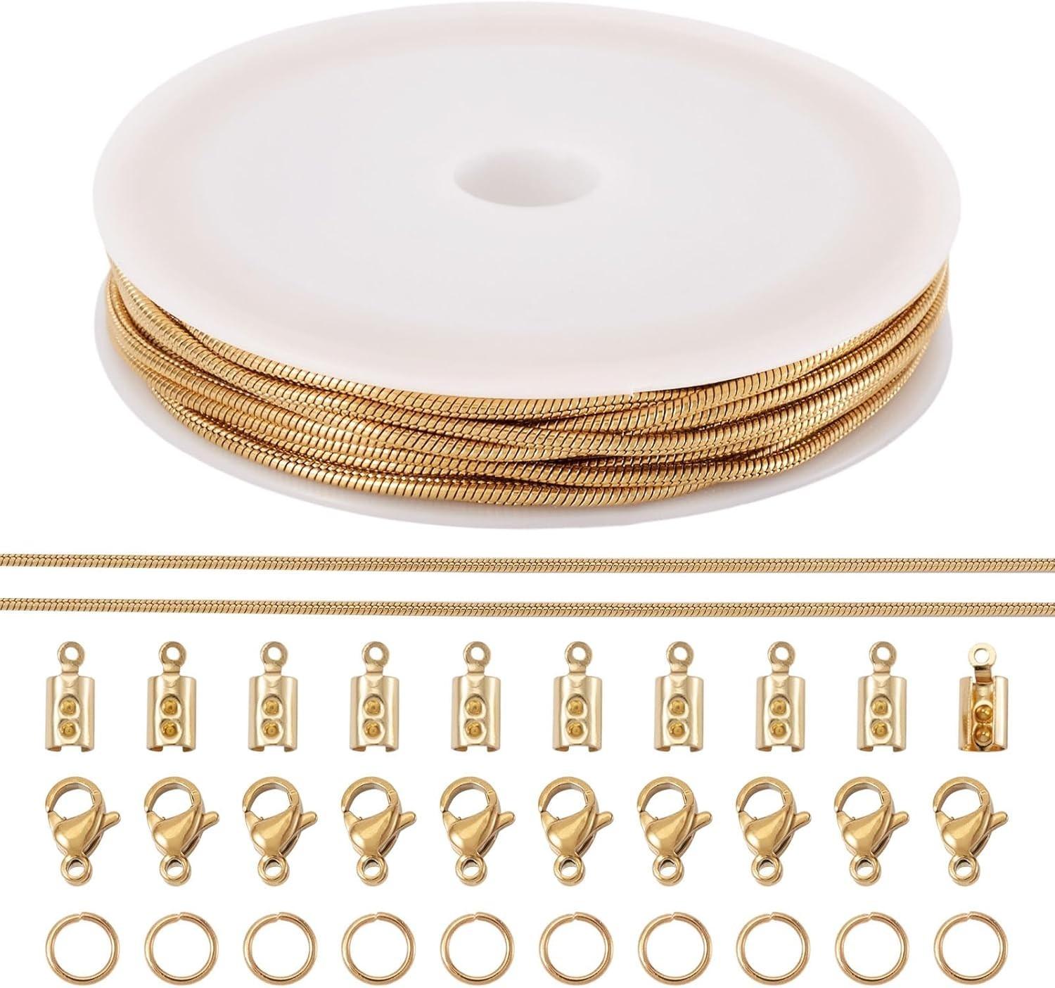 16.4 Feet Soldered Snake Chain Necklace Jewelry Making Round Snake Links Chains