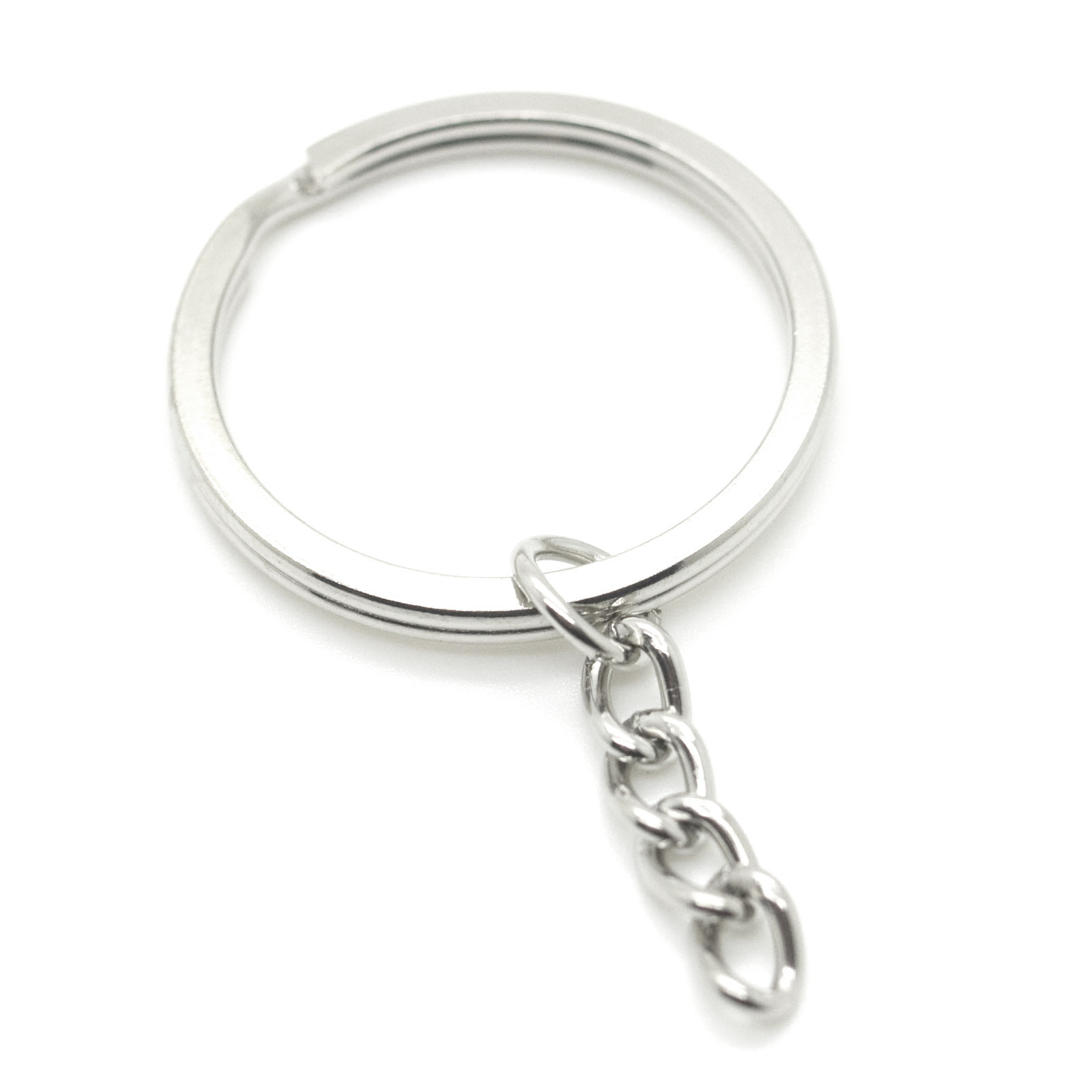 10pcs 32mm 1-1/4″ SPLIT KEY RINGS WITH 1″ CHAIN EXTENDER HEAVY DUTY KEYCHAIN