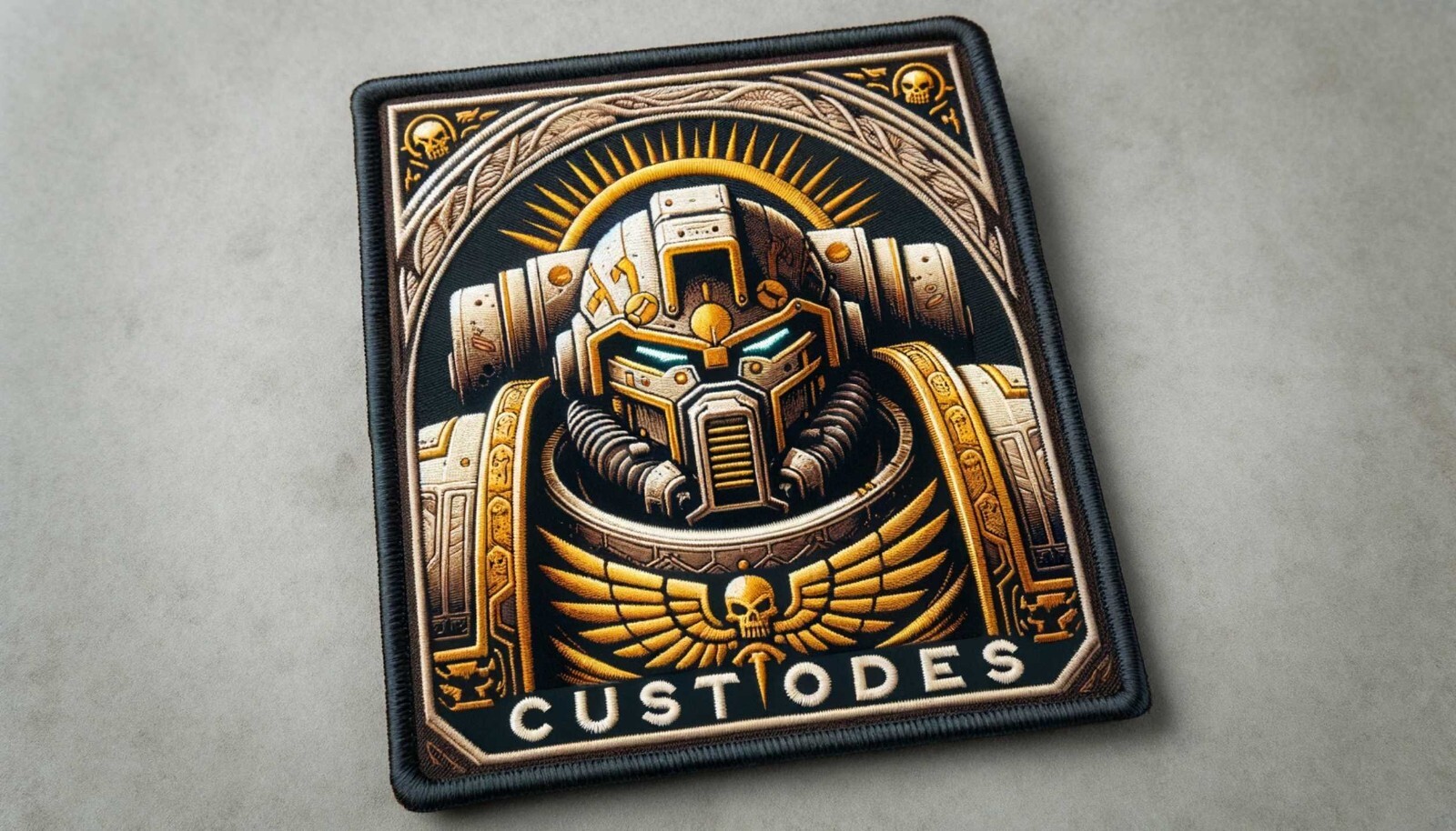 Science Fiction Patch Iron-on Applique Grim Darkness Tabletop Logo