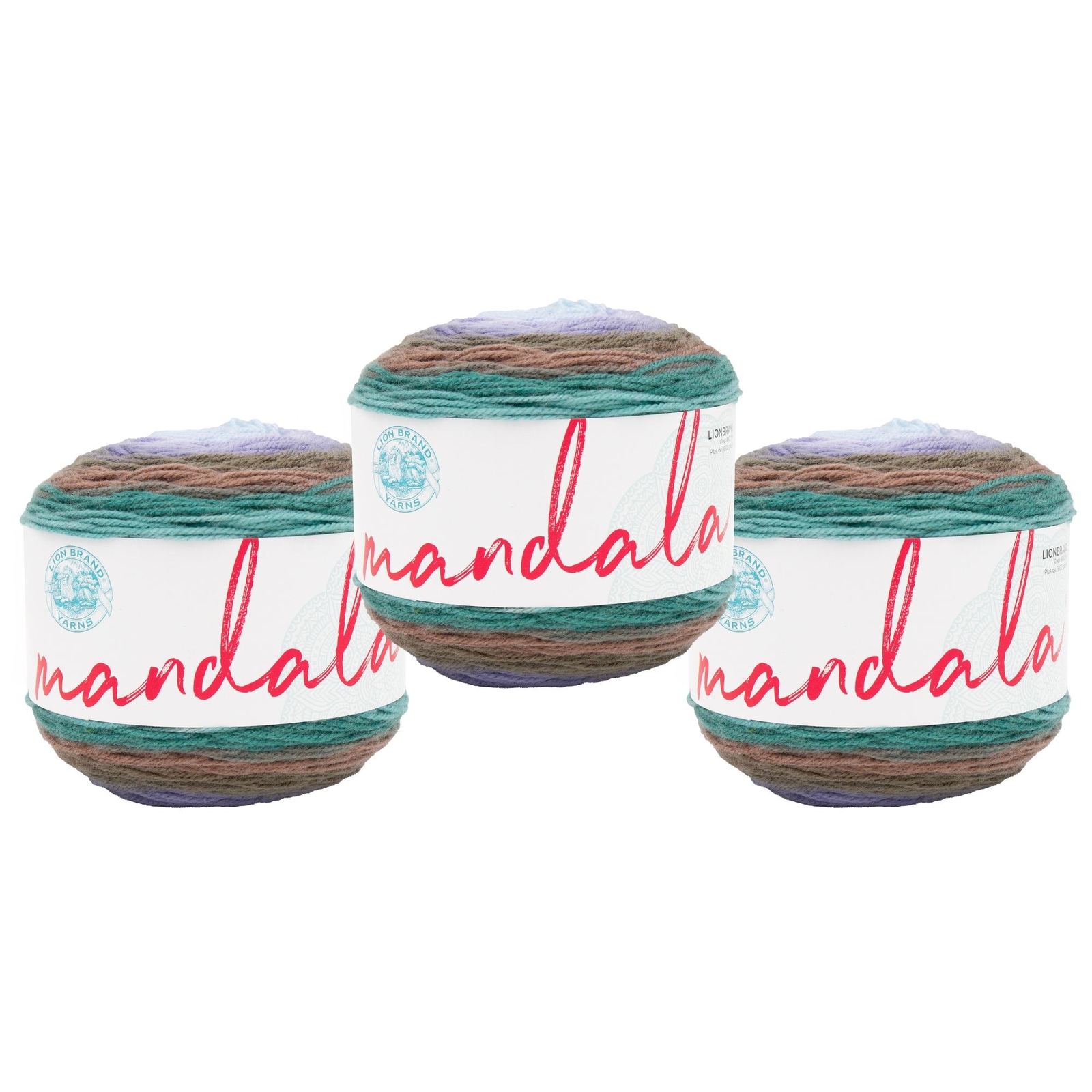 (3 Pack) Lion Brand Yarn 525-280D Mandala Yarn, Bowser