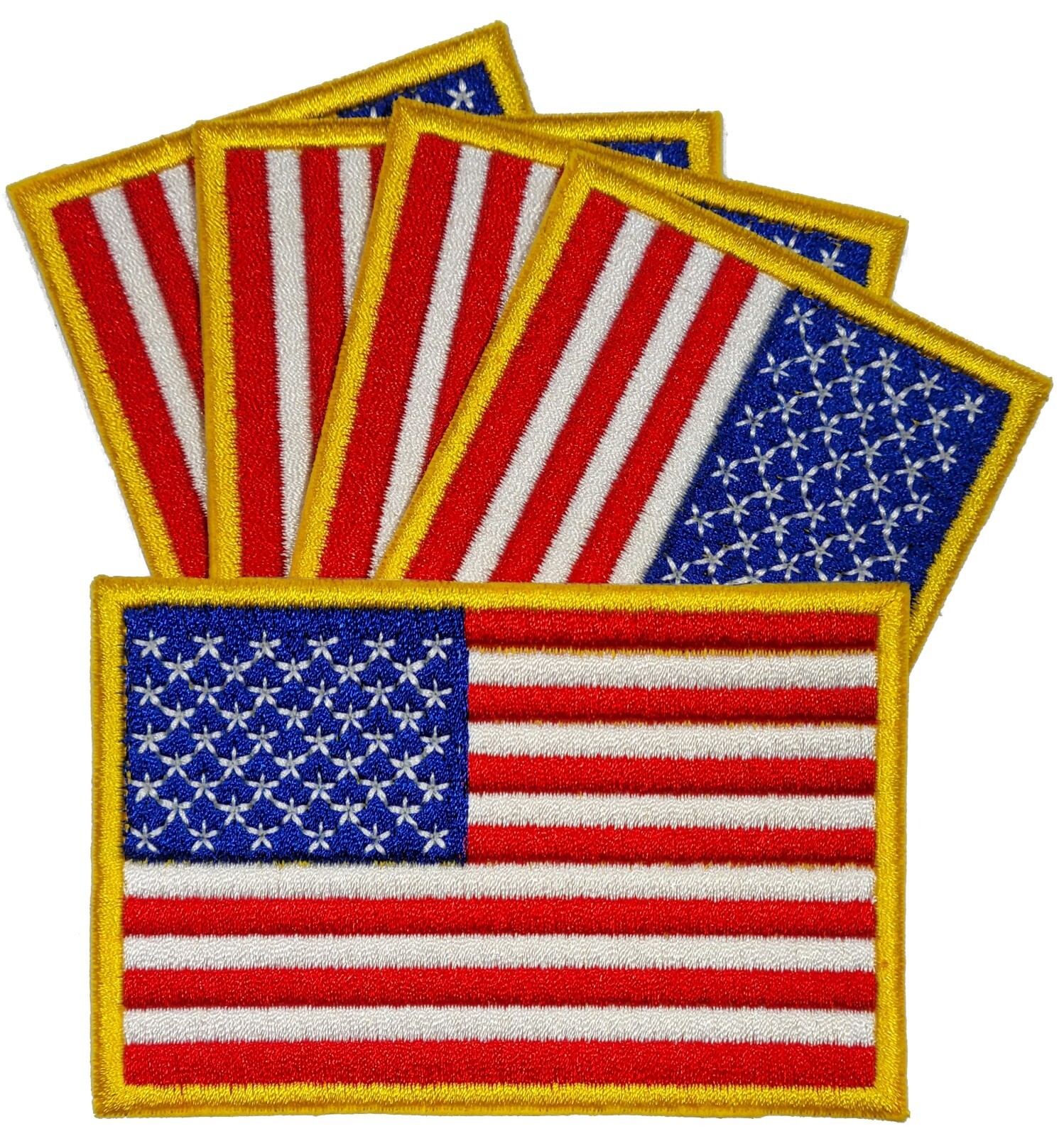 American Flag Embroidered Patch DEURA Brand Fasten 5 PCS 3.5″ x 2.5″