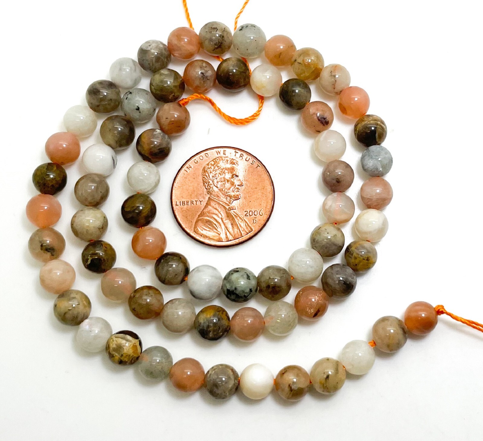 Mixed Peach Rainbow Black Gray Moonstone Natural Polished Gemstone Beads RN137