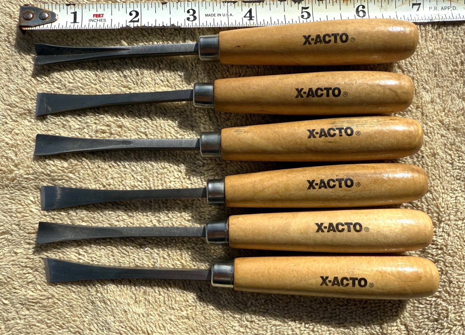 VINTAGE X-ACTO 6 PC HAND CARVING CHISELS – AS PICTURED