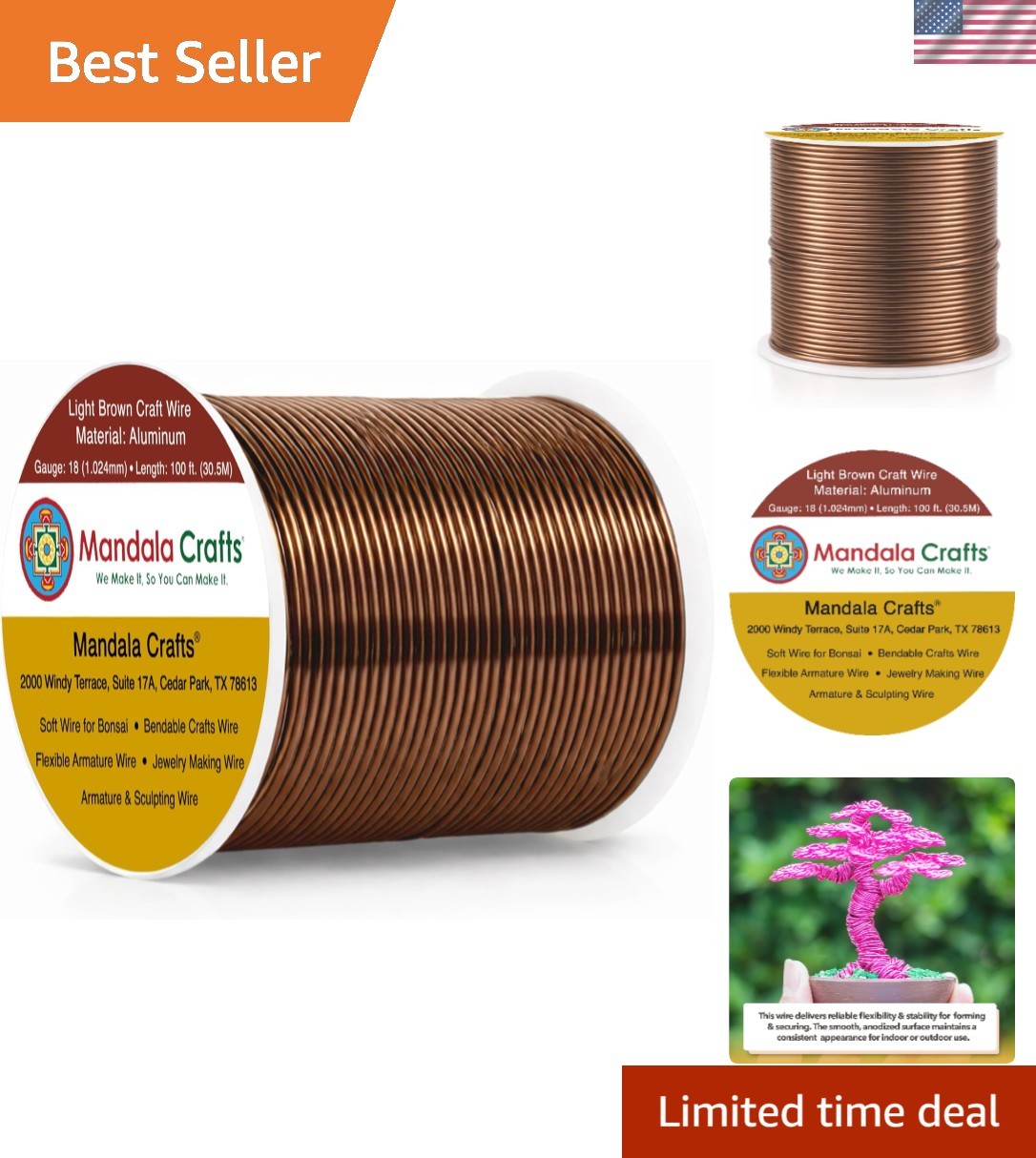 100 FT Tarnish & Weather Resistant 18 Gauge Aluminum Wire for Jewelry Making