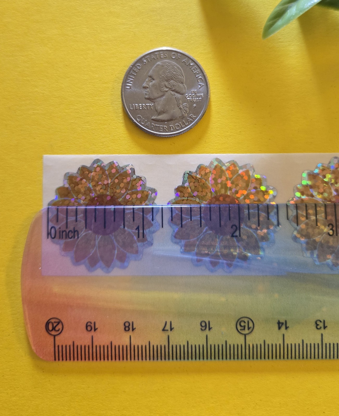 16 Sparkly Sunflower Stickers Holographic Sunflower Stickers Summer Flower Label