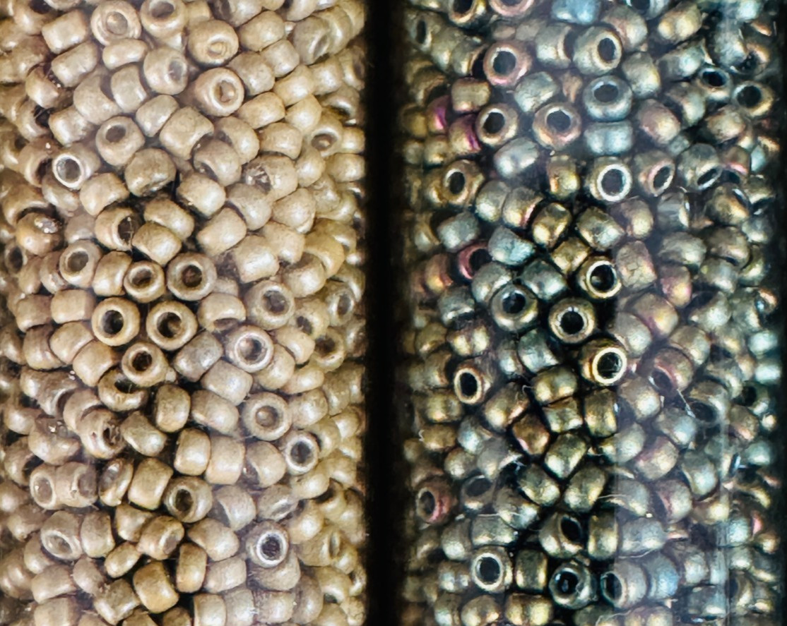 Glass Seed Bead Lot 20 Tubes – Soft Metallic Pastels – Different Sizes NOS