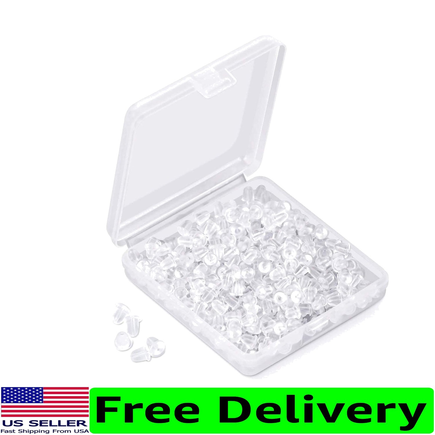 Soft and Comfortable Silicone Earring Backs – 1200 Count, 4mm Diameter