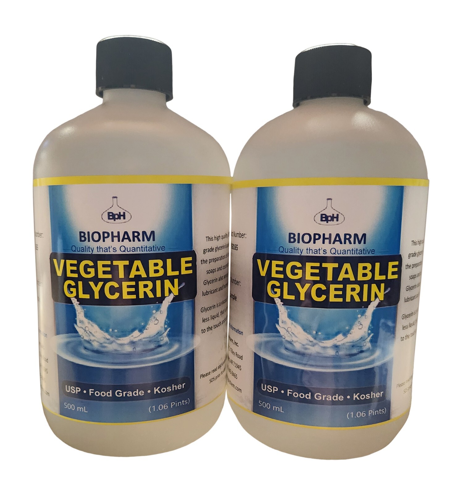 Vegetable Glycerin USP, Food Grade, Kosher 2-Pack 500 mL each
