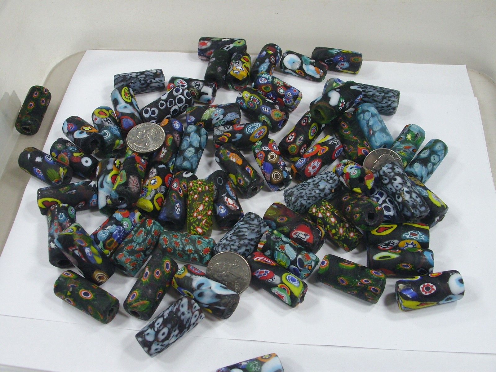 2 Pounds Large Multicolor India Handmade Millefiori Glass Beads Bulk (MNP-14) ⭐