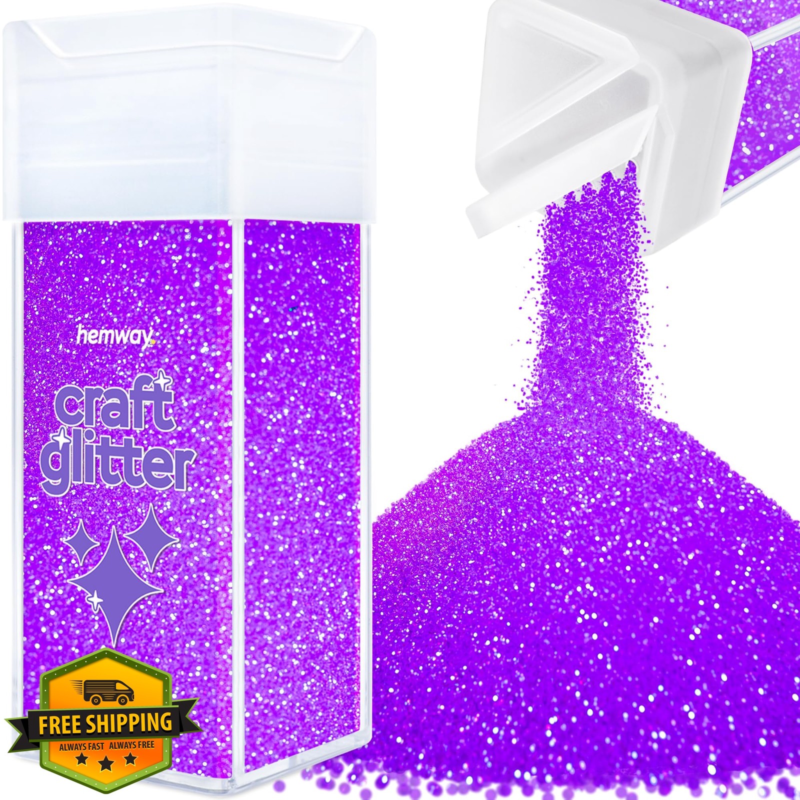 Hemway Fluorescent Purple 110g Glitter Shaker