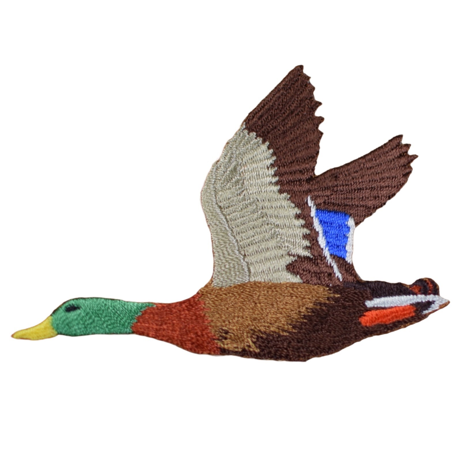 Duck Applique Patch – Flying Drake Mallard, Water Fowl Badge 3″ (Iron on)