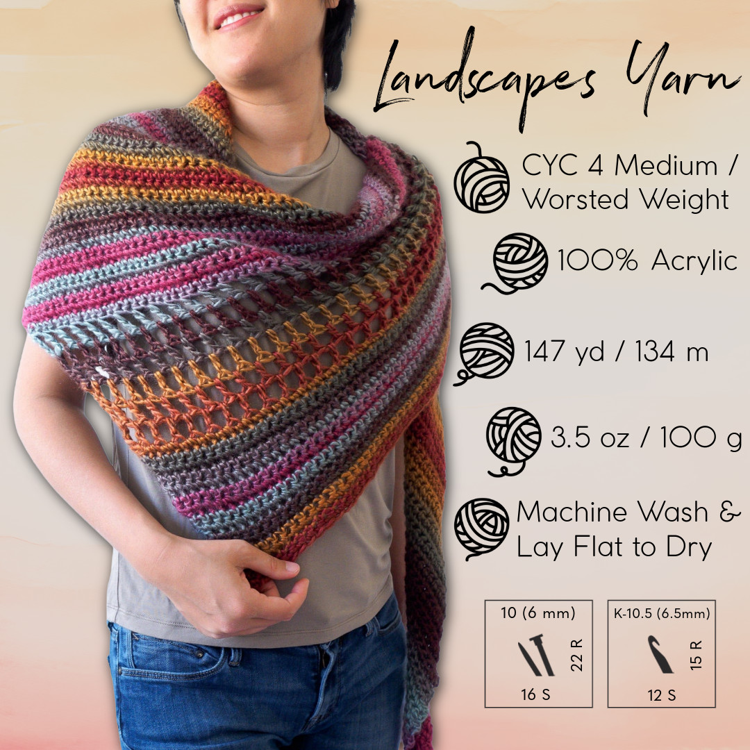 (3 Pack) Lion Brand Yarn 545-202AR Landscapes Yarn, Mountain Range