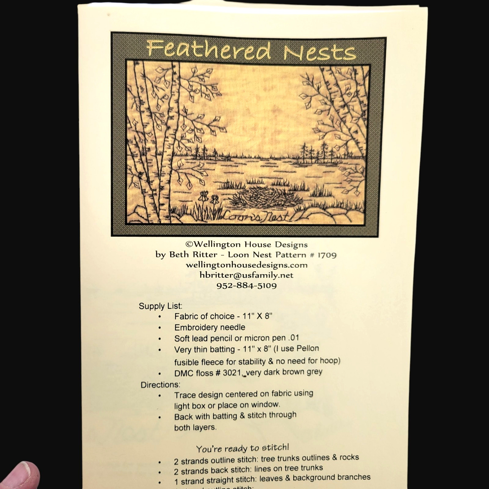 Feathered Nests Welington House Designs Finishing Quilt & Emboider Patterns #171