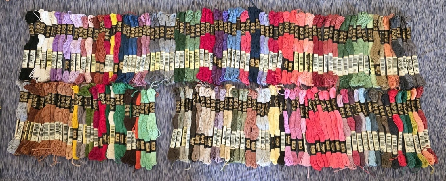 ot01.~DMC Bulk Embroidery HUGE Floss Lot *160+ Skeins, 100+ Colors* #300s-3000s