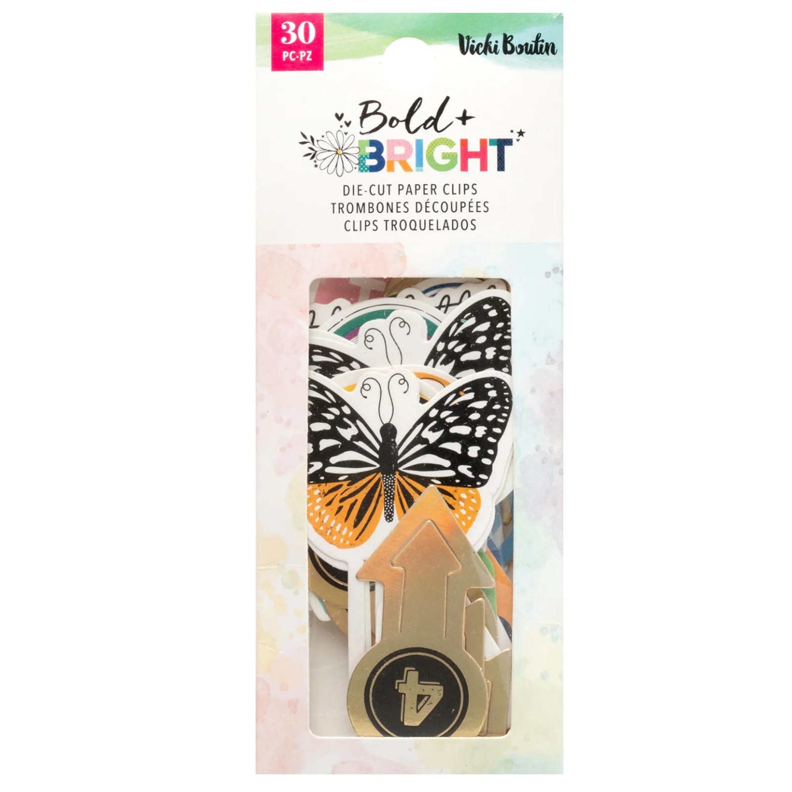 Vicki Boutin BOLD & BRIGHT DIE CUT PAPER CLIPS (30pc) scrapbooking journals
