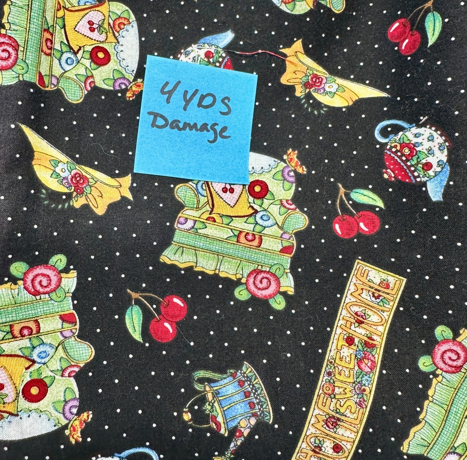 Vtg Lot 14 Yds Mary Engelbreit VIP Cranston Quilting Treasures Fabric~Cherries