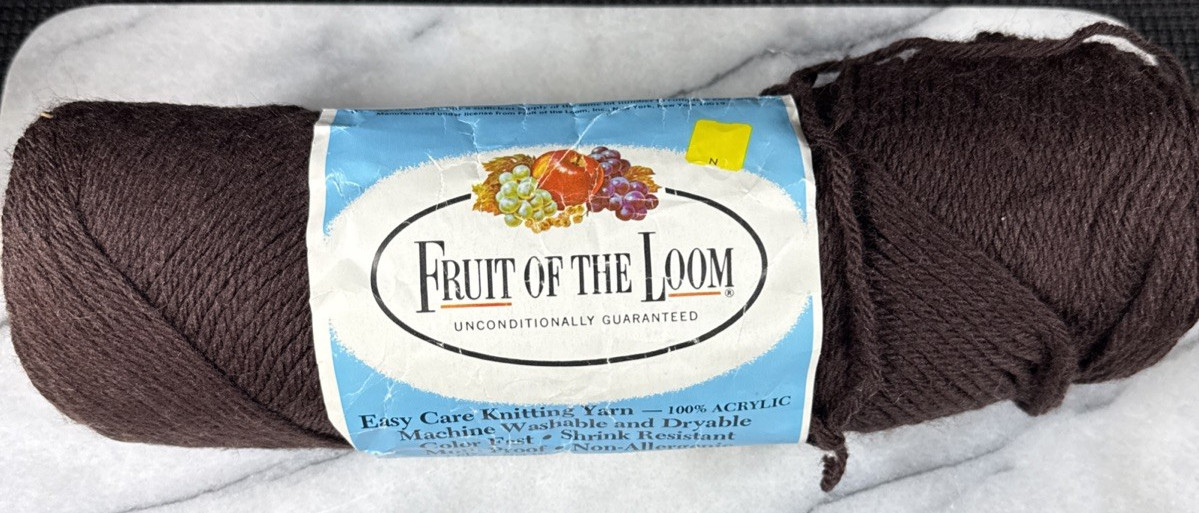 Fruit Of The Loom Easy Care Knitting Yarn 100% Acrylic 4 Ply #845 Brown