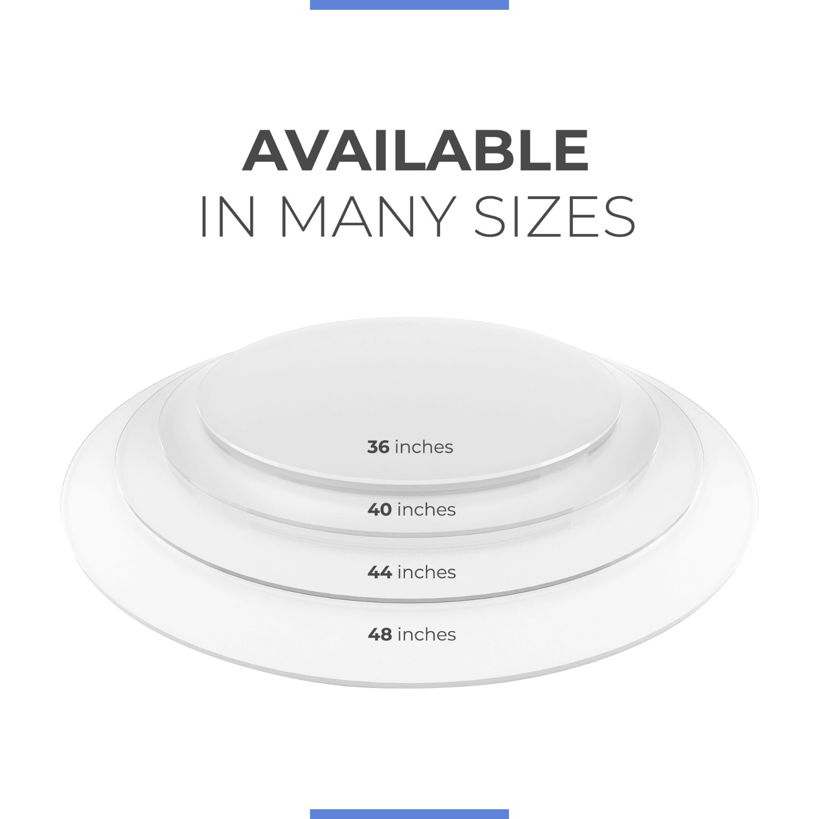 Round Acrylic Plexiglass Sheet Table Top 1/4″ Flat Clear Cake Disc Lucite Circle