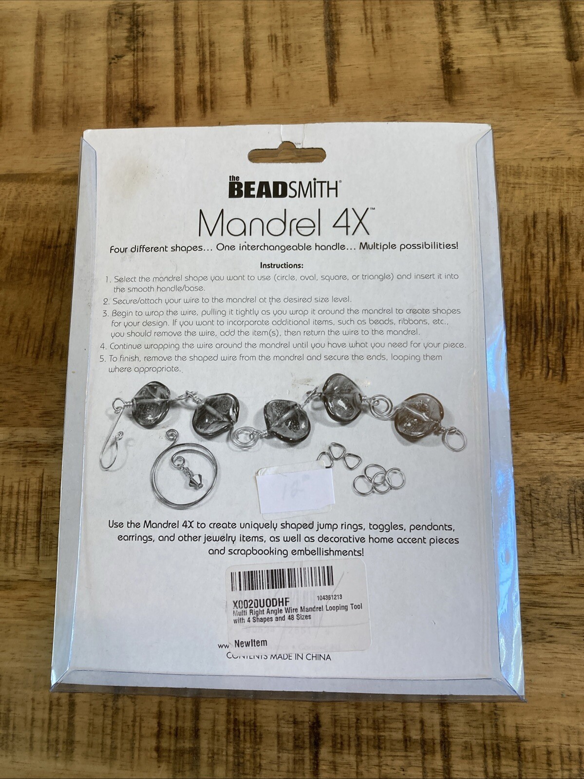 The Beadsmith Mandrel 4X Wire Wrapping Set 4 Shapes Jewelry Crafting NOS