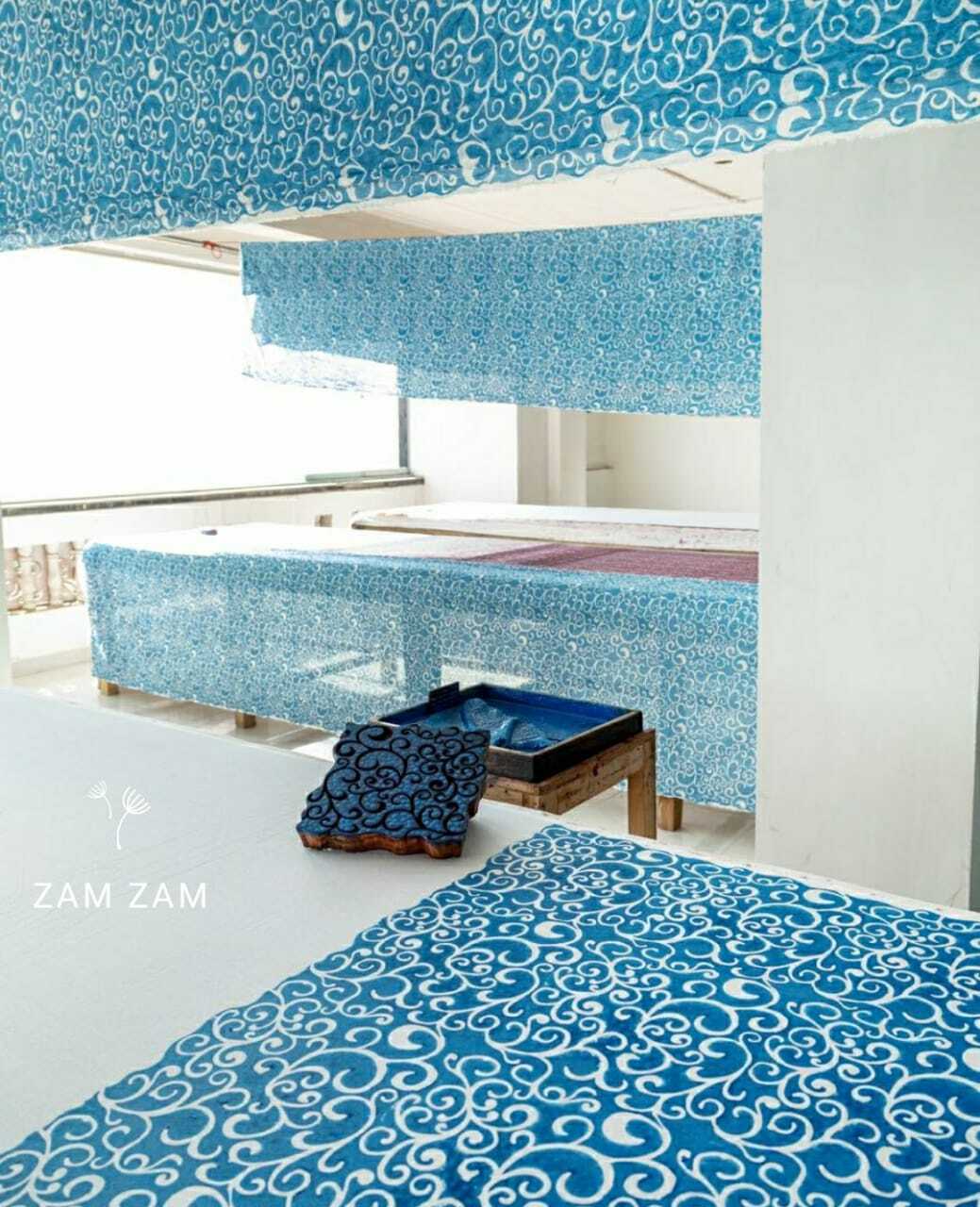 2.5 Yard Hand Block Print Handmade Cotton Indian Natural Sanganeri Print Fabric