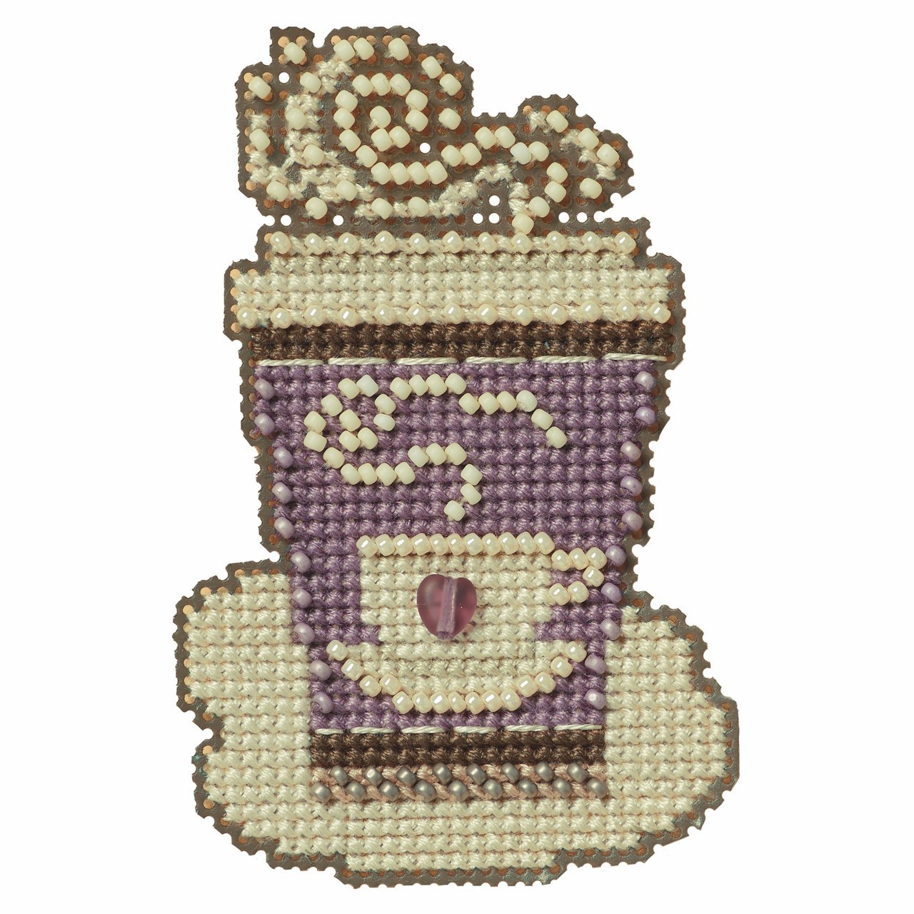 To Go Coffee Beaded Cross Stitch Kit Mill Hill 2024 Autumn Harvest MH182423