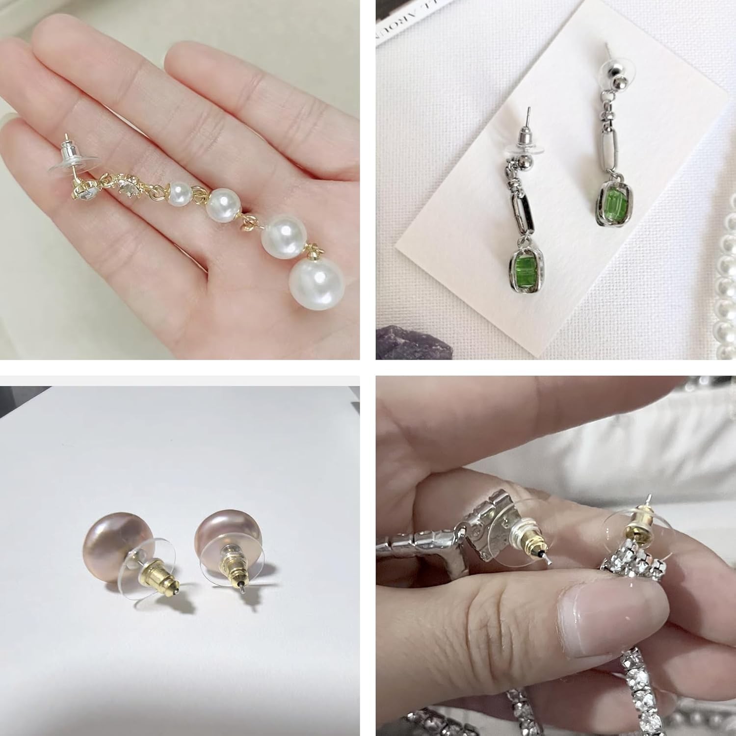 100 Pcs Metal Earring Clutch Jewelry Making Tools Back Stopper Backs with Pad