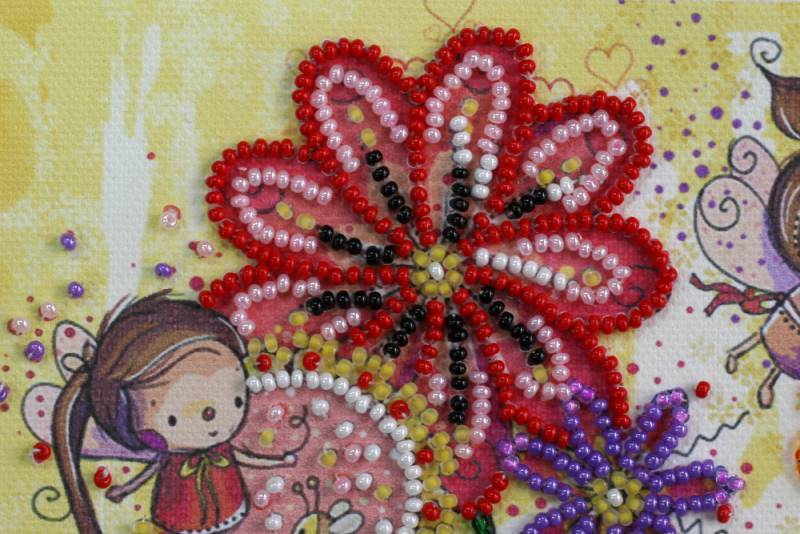 Mini Bead embroidery kit Colored moths DIY Embroidery Kit beadwork pattern