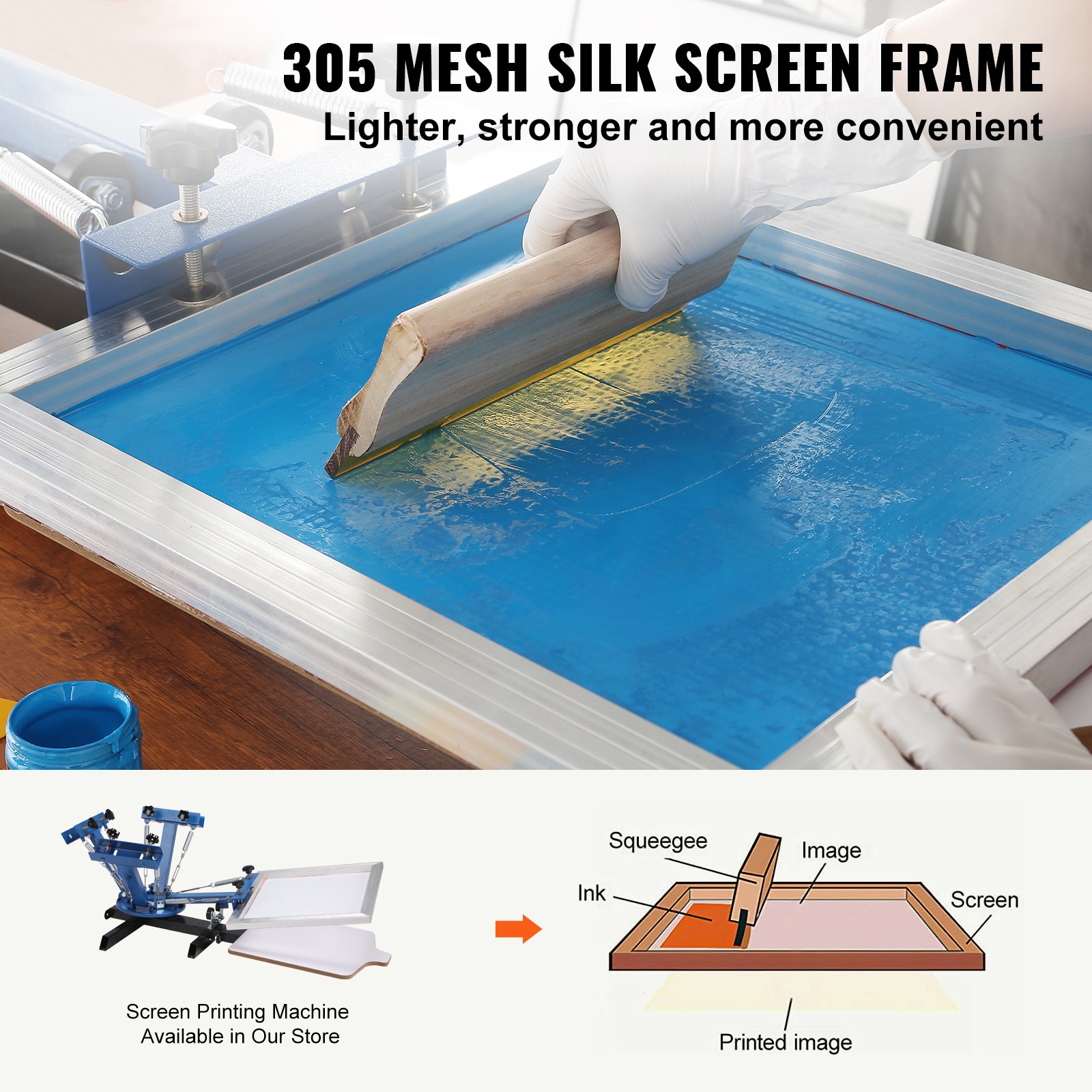 VEVOR 6Pack 20″ x 24″ Aluminum Frame Silk Screen Printing Screens 305 Count Mesh
