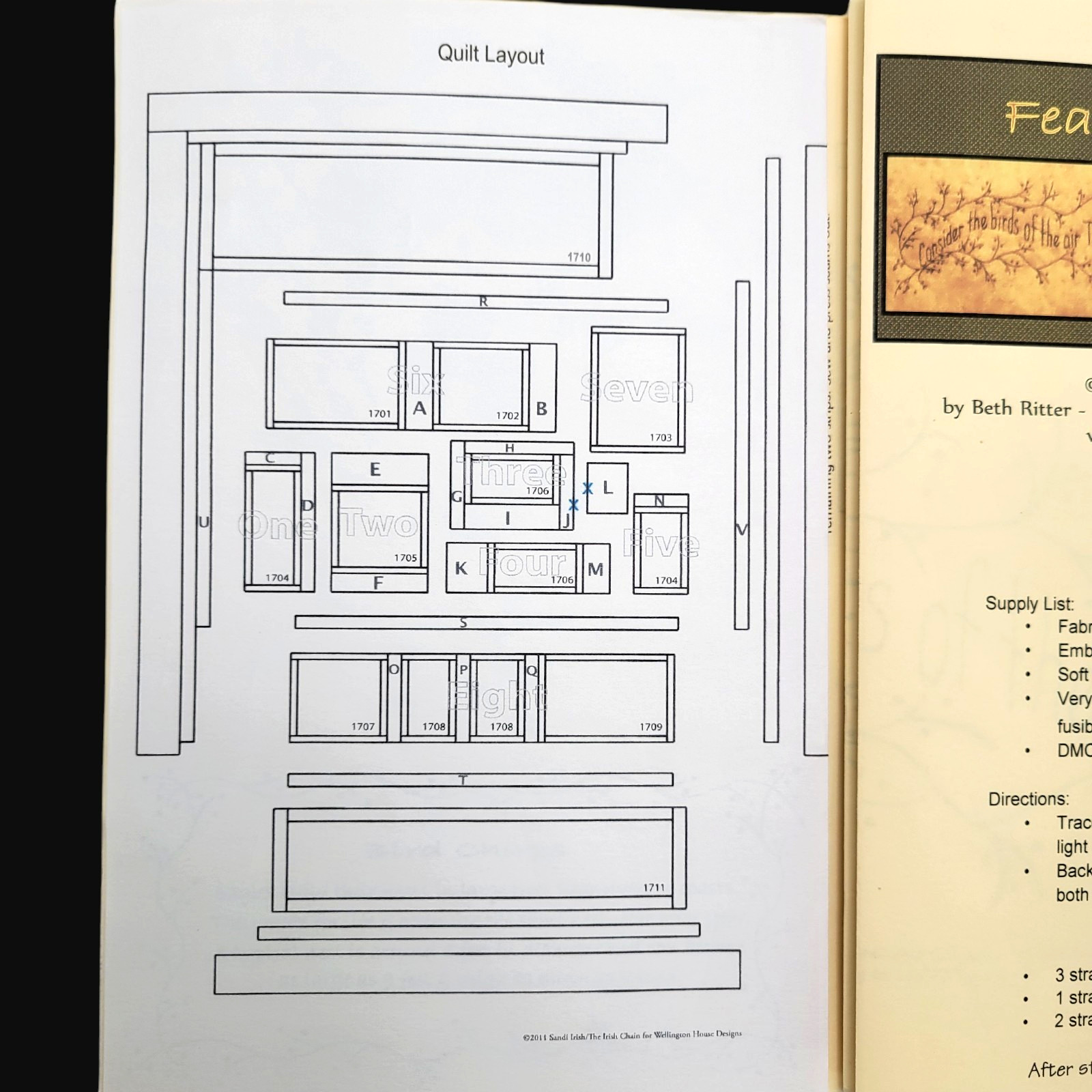 Feathered Nests Welington House Designs Finishing Quilt & Emboider Patterns #171