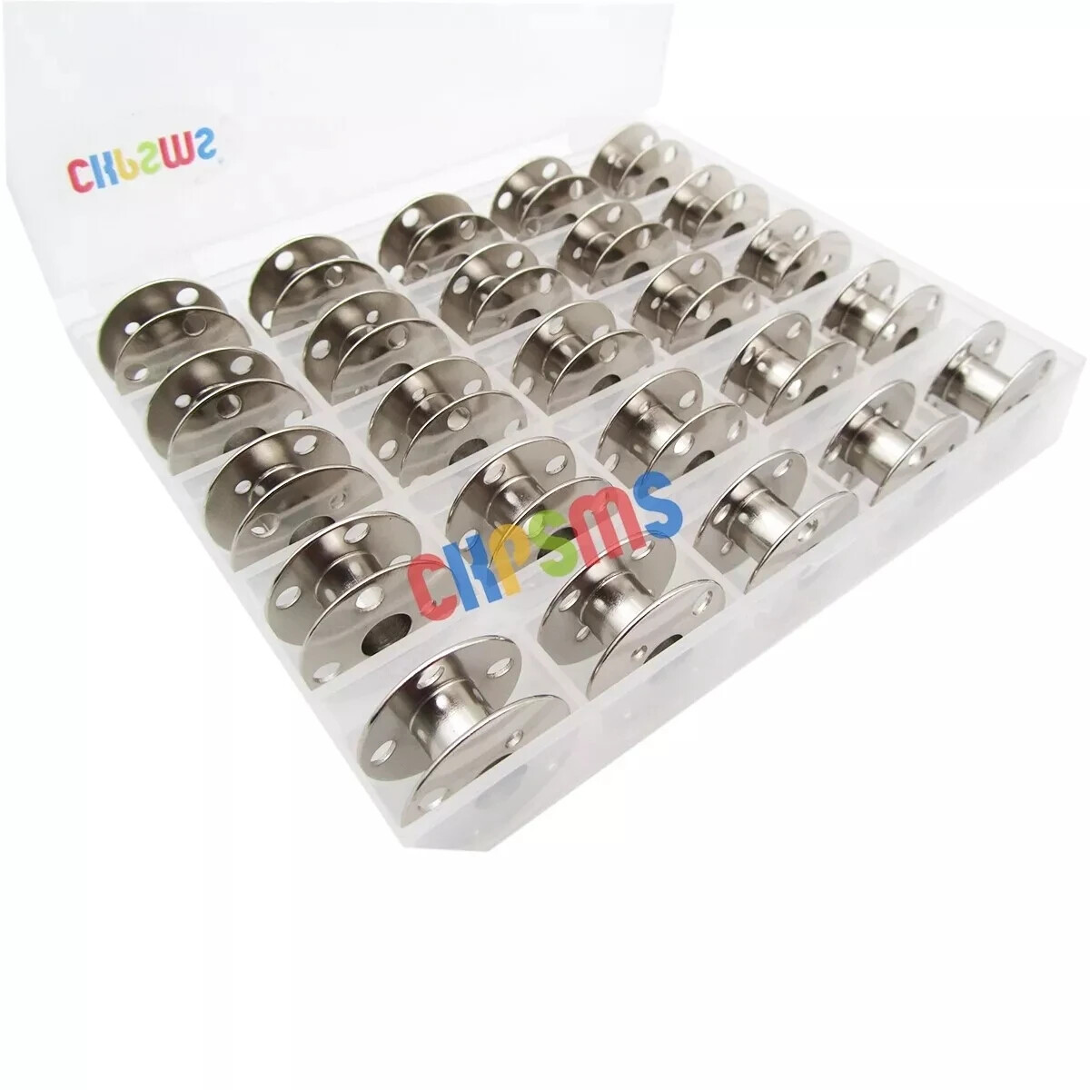 25PCS Metal Bobbins & BOX FOR SINGER 201,201K1,401A,403A,503,513,527,66K,99K