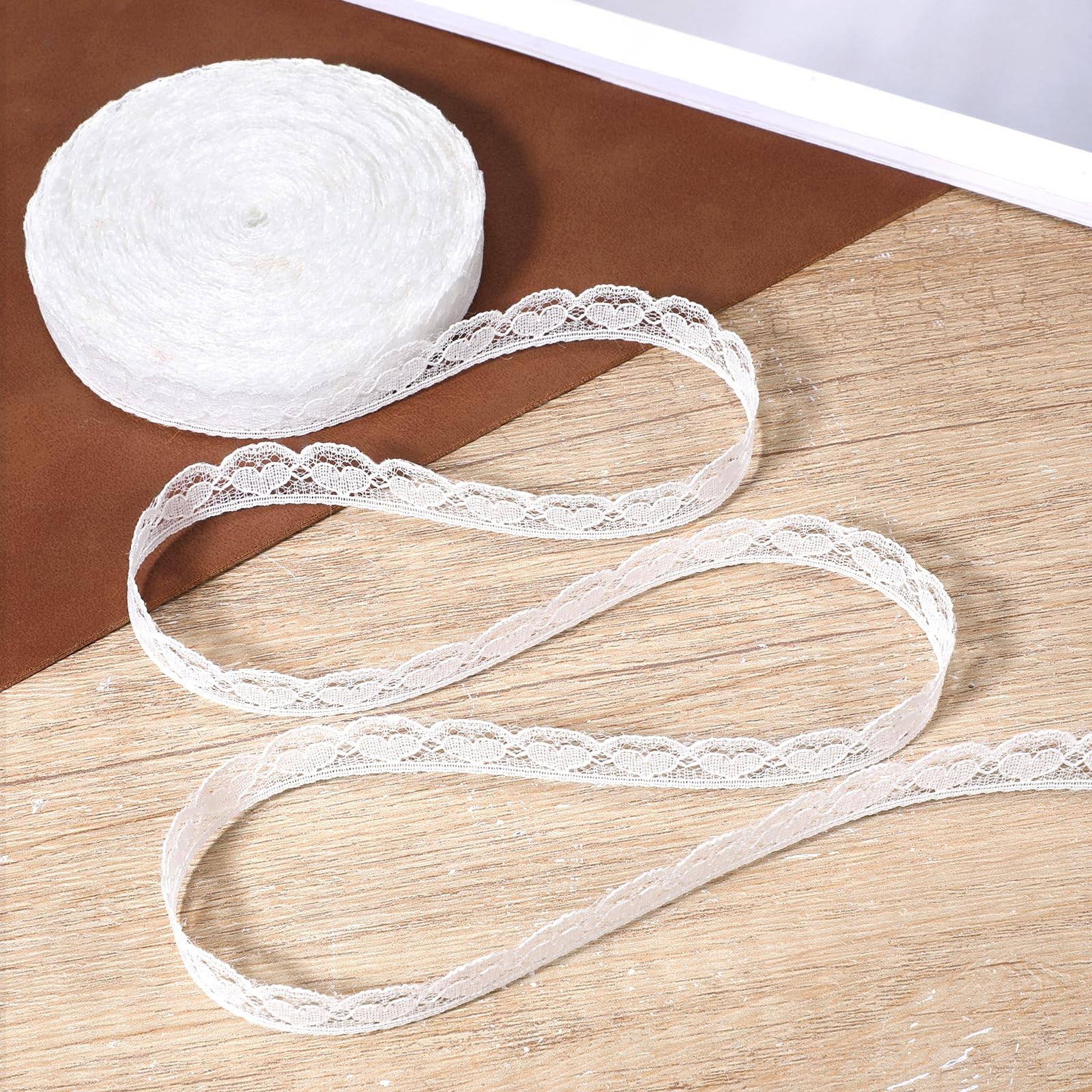20 Yards White Lace Ribbon Lace Trim 0.55 Inch White-Lace for Crafts Elegant …