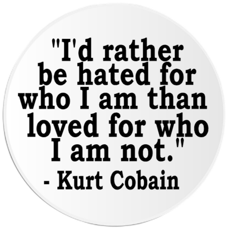 Kurt Cobain I’d Rather Be Hated 100 Pack Stickers 3 Inch Grunge Rock Quote 90s