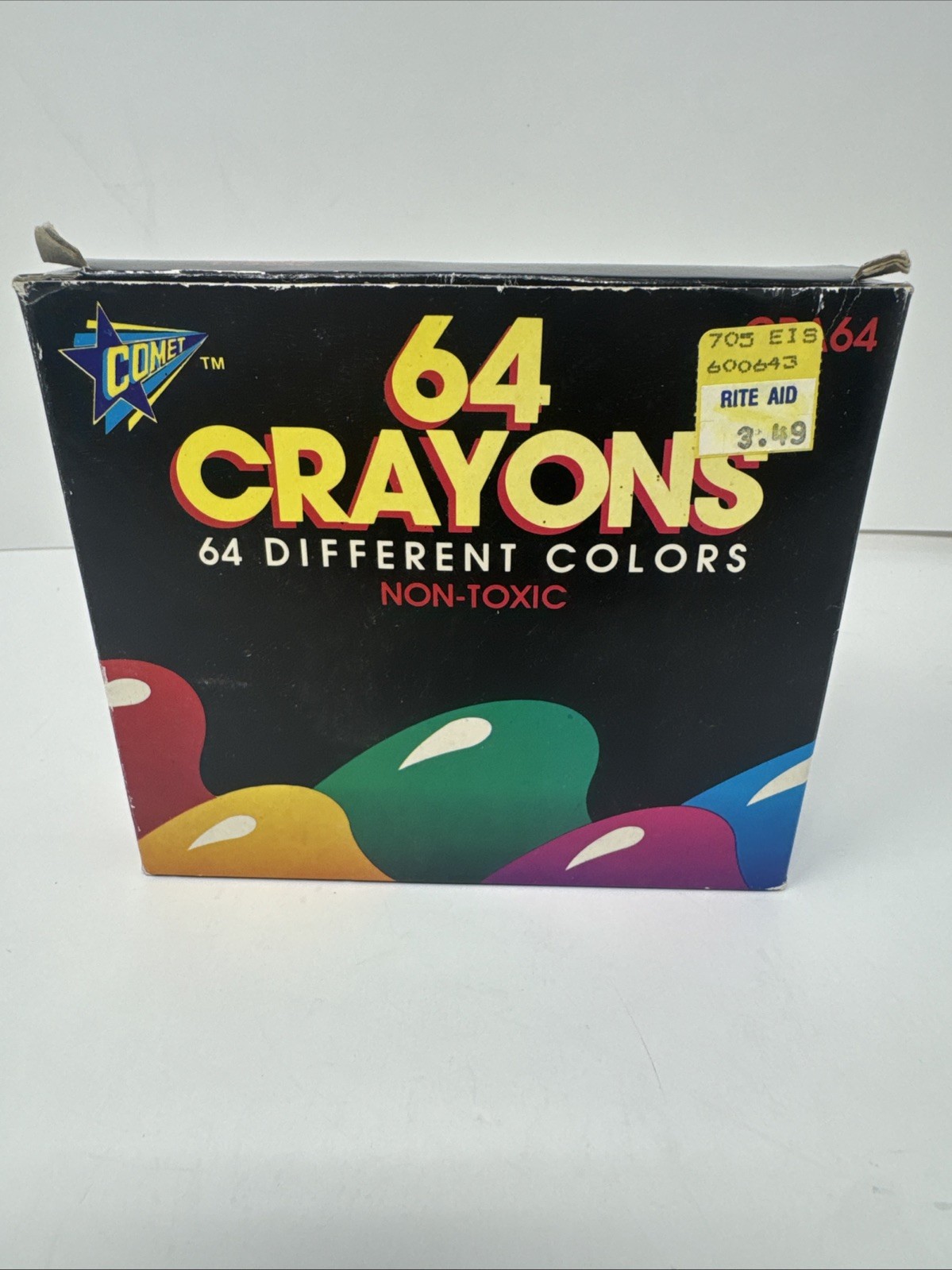 Vintage Comet Crayons 64 Colors Non-Toxic d-4236 NEW CRA64