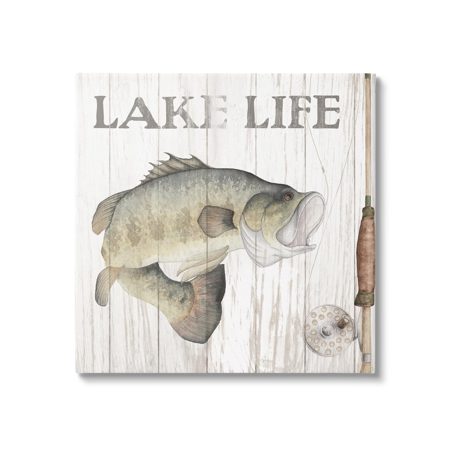 Stupell Industries Lake Life Fishing Phrase Canvas Wall Art Design By Wild