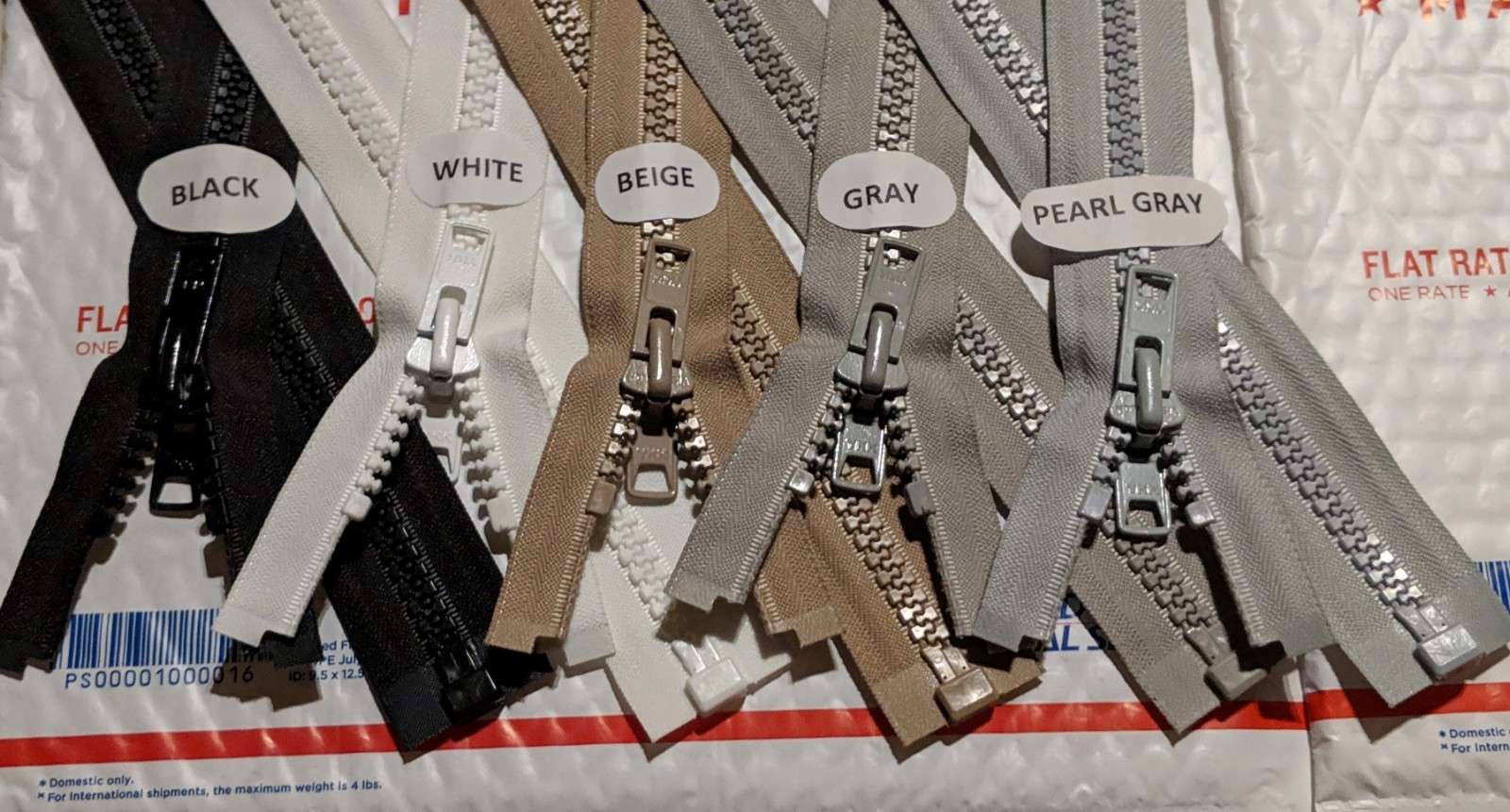 GRAY Zipper YKK #10 Marine Grade for Boat Tops, Outdoor, Canvas. Heavy Duty