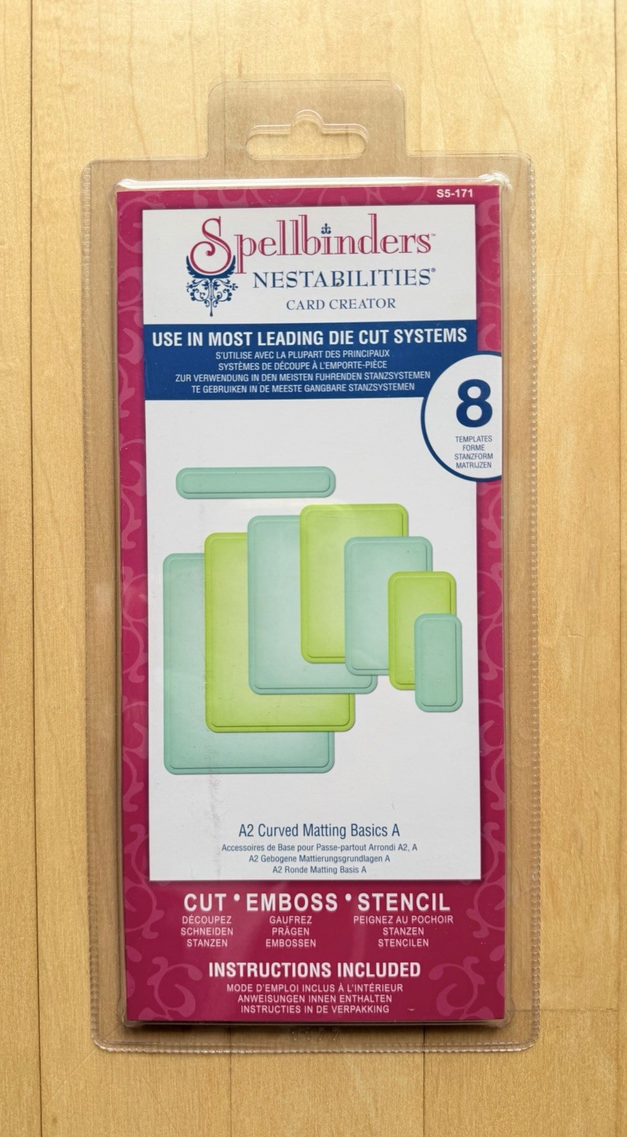Spellbinders Nestabilities A2 Curved Matting Basics A Die S5-171 Rectangle Round