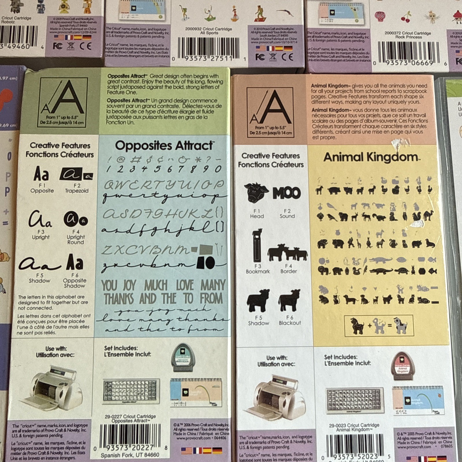 Cricut Cartridge Lot of 11 Disney Pooh Font Robotz Animal Kingdom All Sports