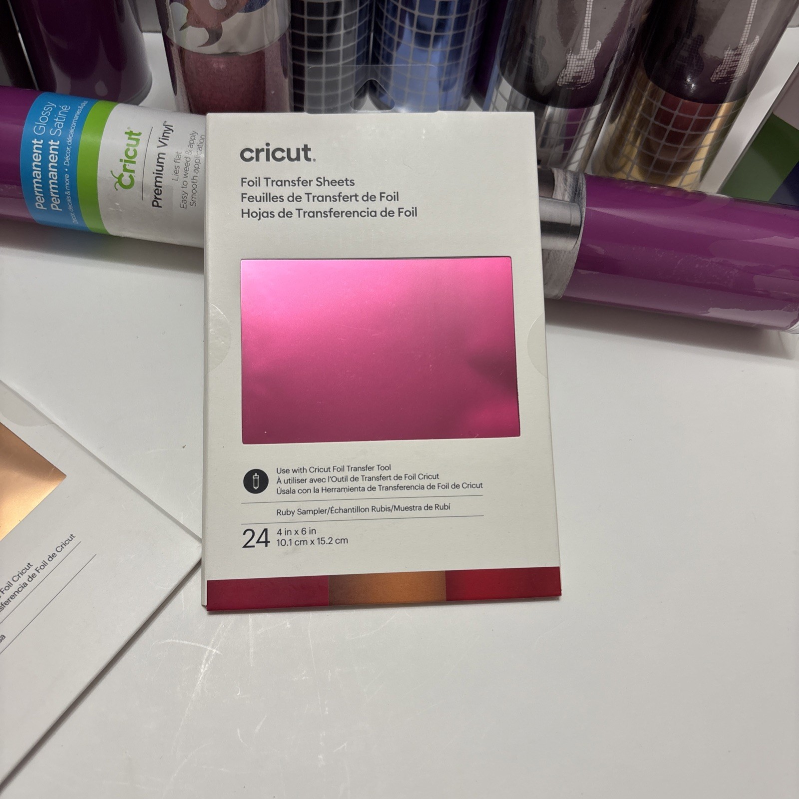 Bulk Lot Cricut 15 Items.Iron-On, Permanent Vinyl, Glossy, Removable, Foil, Card