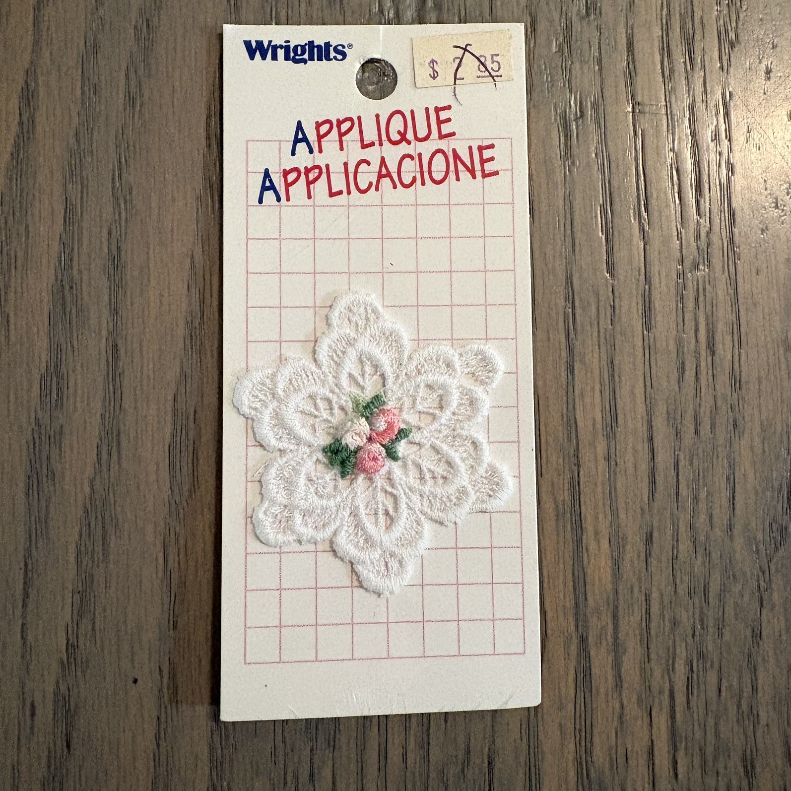Wrights Vintage Fashion Appliqué Flowers Sew/Iron NEW Set of 3 Grannycore