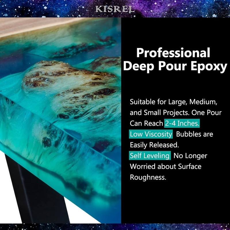 Deep Pour Epoxy Resin 3 Gallon Resin Epoxy Kit (2:1) for 2-4 Inch Pour Depths