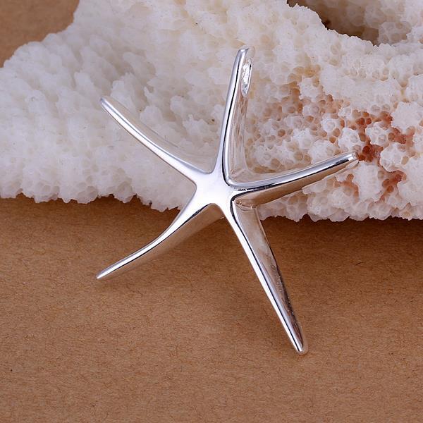 1 pc Silver Brass Starfish Pendants Charms Crafts For DIY Jewelry Making 32x32mm