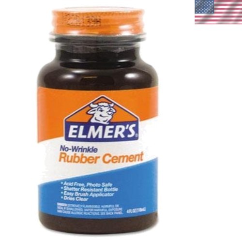 Versatile 4 Oz Rubber Cement – No-Wrinkle, Water-Resistant, Multi-Use Adhesive