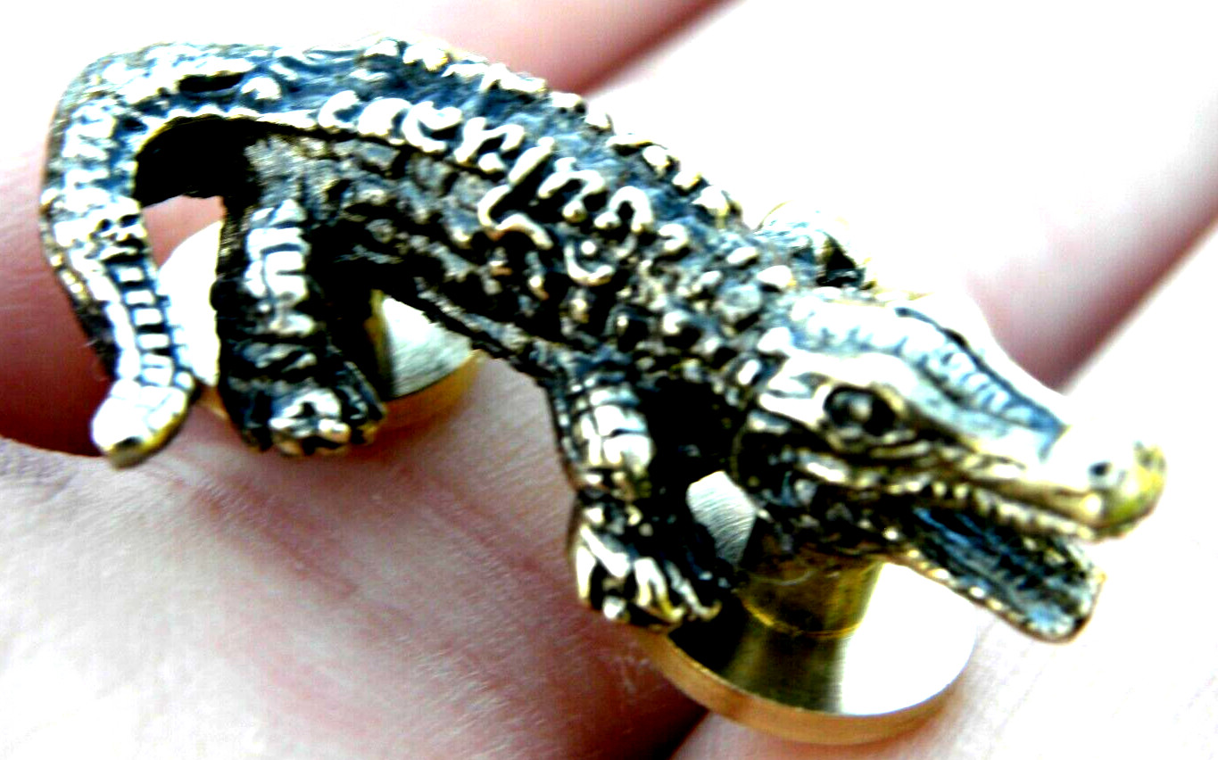 Alligator Concho leather accessory bronze bag jacket shoes belt cuff bracelet