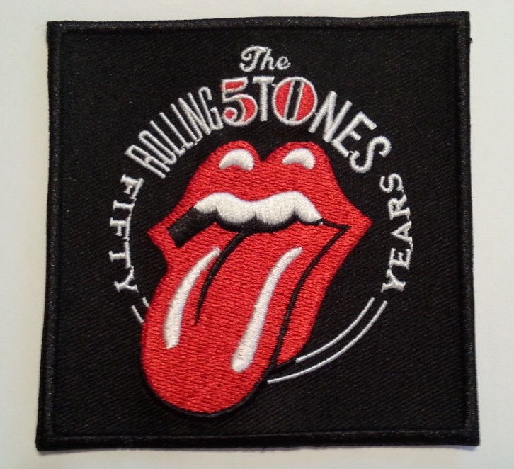Rolling Stones 50 Years~Embroidered PATCH~3 1/2″ x 3 1/2″~Iron or Sew~Ships FREE