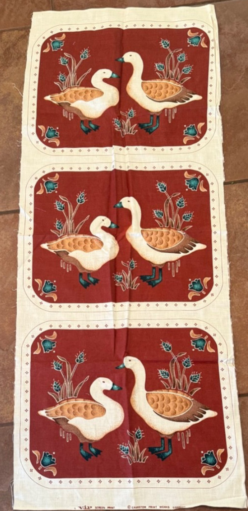NEW Cranston Vintage Fabric Panel Cut Sew Pillow Ducks 17″x 13.5″ each pillow