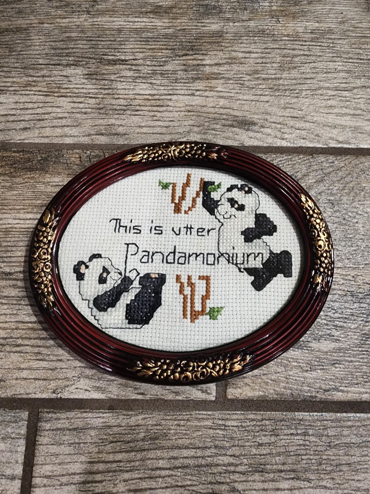 RARE vintage panda cross stitch embroidery – Utter Pandemonium