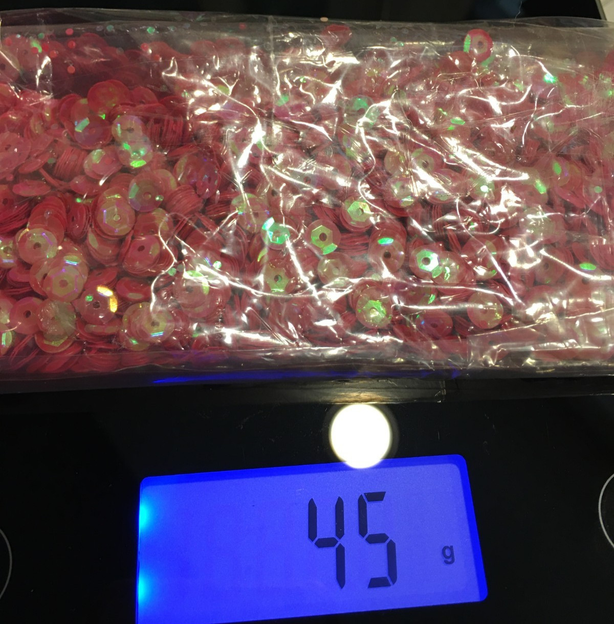 Vintage small pink iridescent cup ROUND Sequins crafts christmas clothing 45G
