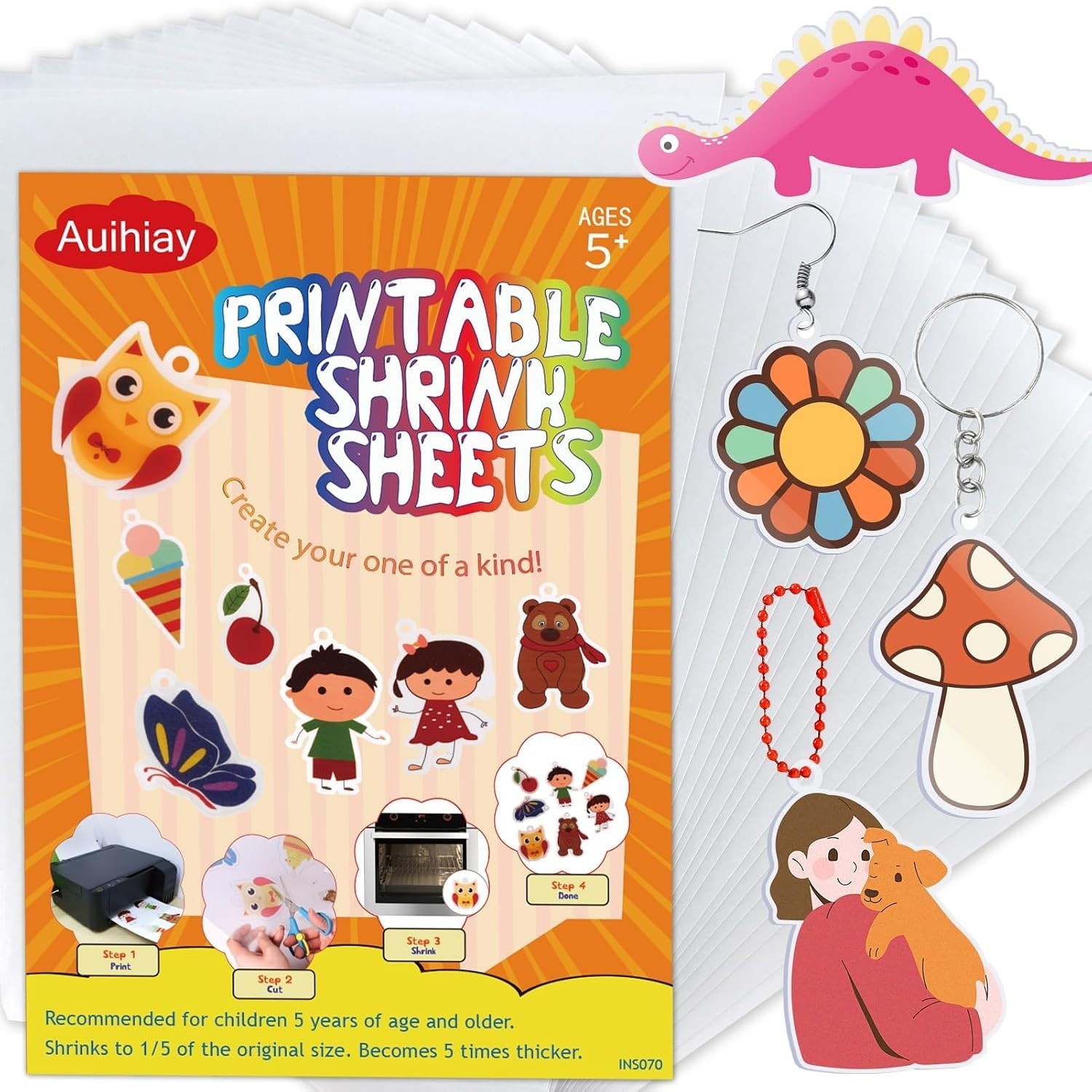50 Printable Shrink Plastic Sheets – DIY Craft, Fathers Day