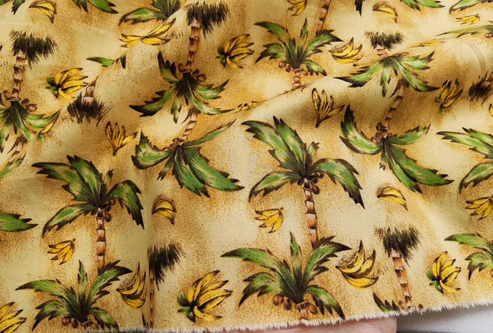 43” Wide By Yard Banana Trees Cotton Crafts Fabric DIY